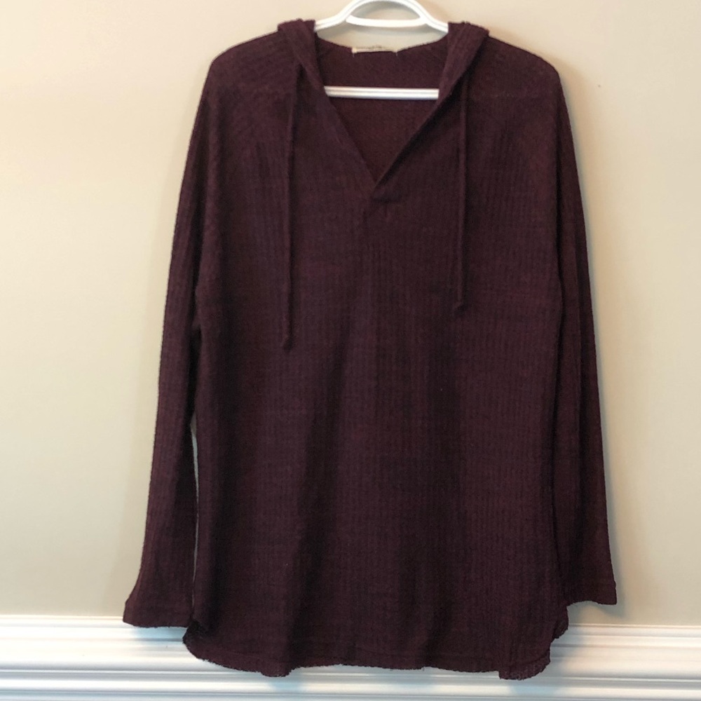 Chance or Fate Burgundy and Black Hooded Sweater